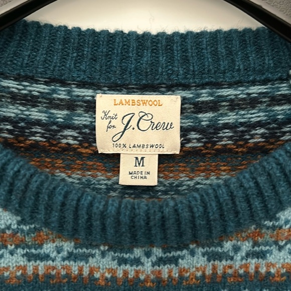 J. Crew Wool Fair Isle Sweater, Men’s size M - Picture 3 of 9